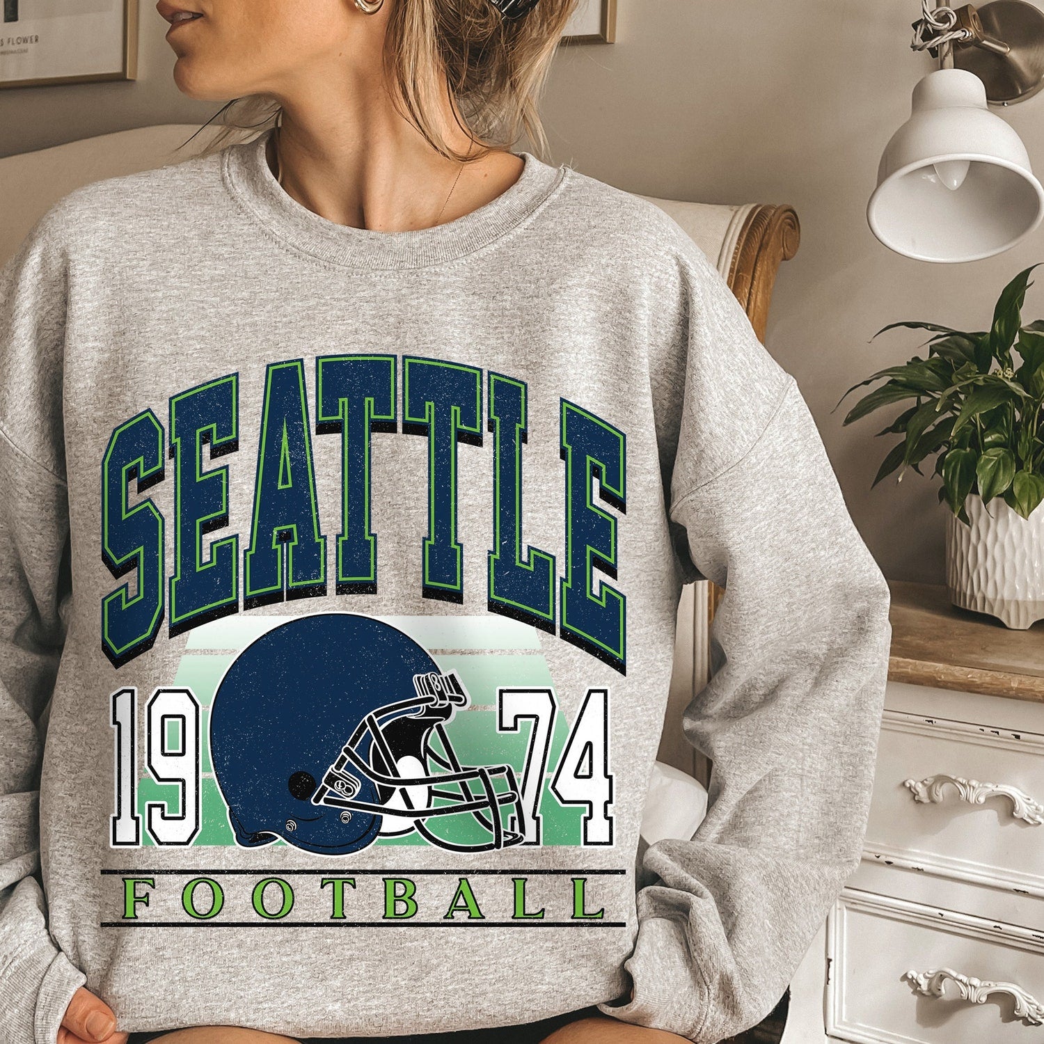 Classic Seattle Football Sweatshirt, Seattle Football Sweatshirt For Her, Seattle Vintage Football Crewneck, Seattle Gift for Women