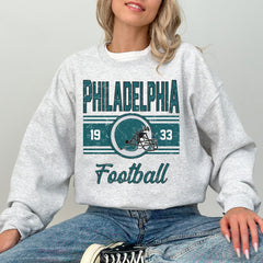 Vintage Philadelphia Sweatshirt For Him, Philadelphia Football Gift For Women, Retro Philadelphia Football Sweater, Philadelphia Crewneck