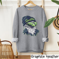 Seattle Football Crewneck Sweatshirt, Vintage Sports Fan Apparel, Trendy Game Day Gift, Unisex Seattle Sweatshirt, Seattle Football Fan