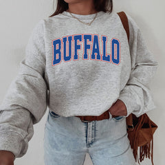 Women's Buffalo Football Crewneck, Buffalo Retro Football Sweatshirt for Women, Buffalo Football Gift, Buffalo Football Sweater