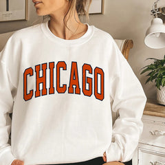 Women's Chicago Football Crewneck, Chicago Retro Football Sweatshirt for Women, Chicago Football Gift, Chicago Football Sweater