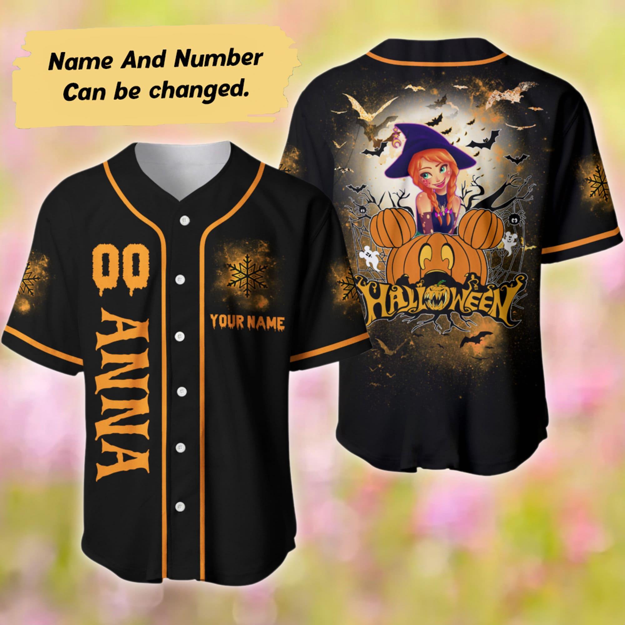 Anna Halloween Baseball Jersey, Custom Name Baseball Jersey, Anna Halloween Shirt, Frozen Movie Gift, Princess Sister Jersey Shirt