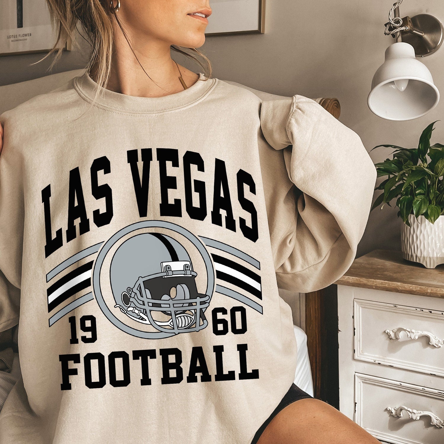 Las Vegas Football Sweatshirt, Football Fan Crewneck, Retro Las Vegas Football Gift for Women, Las Vegas Clothing, Football Sweatshirt