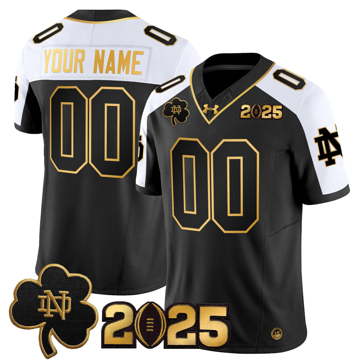 Notre Dame 2025 Football Custom Black Jersey | Personalized Fan Shirt