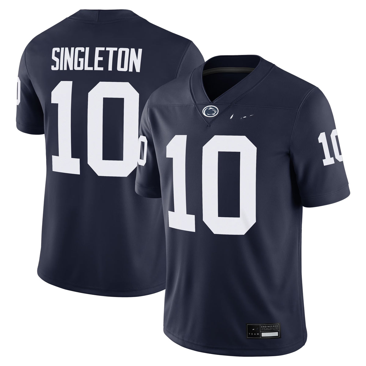 Penn State Nittany Lions Singleton #10 Football Jersey 2025 Navy Blue
