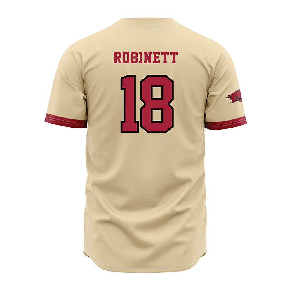 Teepact Reese Robinett 18 Arkansas NCAA Baseball Jersey