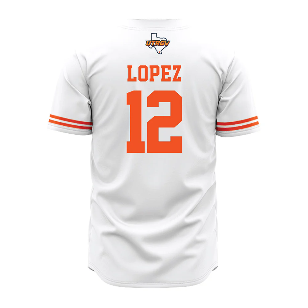 Teepact Isaac Lopez 12 UTRGV NCAA Baseball Jersey